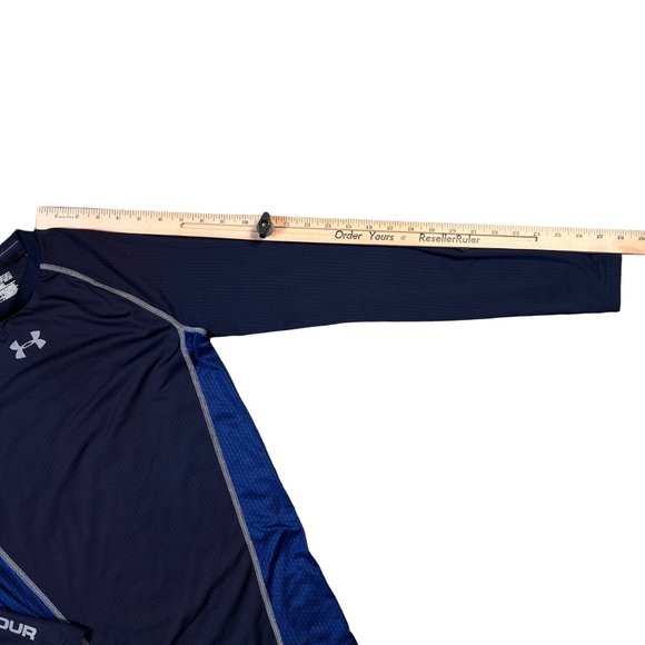 UNDER ARMOUR Shirt Kids Long Sleeve Crew Neck Athletic Fit Pullover Tee Blue Med - Picture 7 of 12